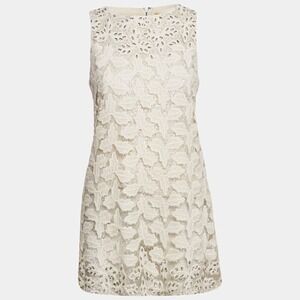 Alice + Olivia Dress Size‎ 4 Sleeveless Floral Lace Embellished Party Cocktail